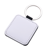 Sublimation Single-sided blank Leather keychains-square