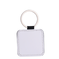 Sublimation Single-sided blank Leather keychains-square