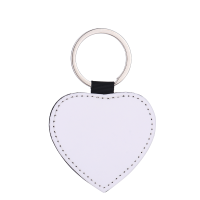 Sublimation Single-sided blank Leather keychains-heart