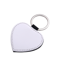 Sublimation Single-sided blank Leather keychains-heart