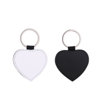 Sublimation Single-sided blank Leather keychains-heart