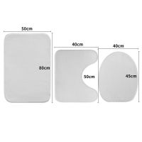 Sublimation Blank Mink Velvet large Bathroom Mat Toilet Mat three-piece set(Large)