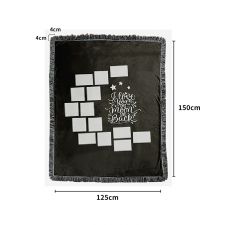 Sublimation Moon Panel Blankets With Black Tassel(large Letters )125*150cm