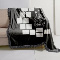 Sublimation Moon Panel Blankets With Black Tassel(large Letters )125*150cm