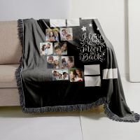 Sublimation Moon Panel Blankets With Black Tassel(large Letters )100*125cm