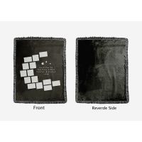 Sublimation Blank Moon Panel  Blankets With Black Tassel 125*150cm (Small Letters )