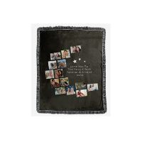 Sublimation Blank Moon Panel  Blankets With Black Tassel 125*150cm (Small Letters )