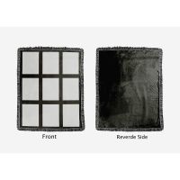 Sublimation 9 Panel Double Layer Crystal Velvet Blankets With Black Tassel  100*125cm