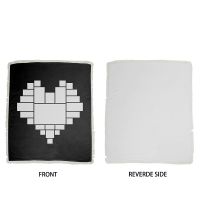 Sublimation Heart Panel Flannel Blankets With  White Tassel 100*150cm