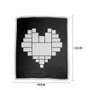 Sublimation Heart Panel Flannel Blankets With  White Tassel 100*125cm