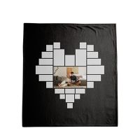 Sublimation Heart Panel Flannel Blankets 100*150cm