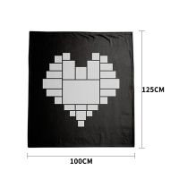 Sublimation Heart Panel Flannel Blankets  100*125cm