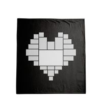 Sublimation Heart Panel Flannel Blankets  100*125cm