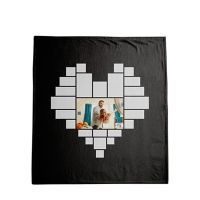 Sublimation Heart Panel Flannel Blankets  100*125cm