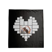 Sublimation Heart Panel Flannel Blankets 125*150cm