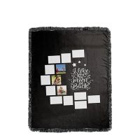 I Love You to the Moon and Back-Moon Panel Flannel Sublimation Blankets with Black Tassel 125*150cm