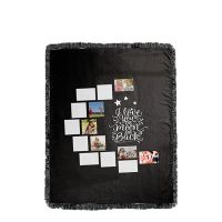 I Love You to the Moon and Back-Moon Panel Flannel Sublimation Blankets with Black Tassel 125*150cm