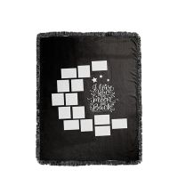 I Love You to the Moon and Back-Moon Panel Flannel Sublimation Blankets with Black Tassel 100*150cm