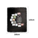 I Love You to the Moon and Back-Moon Panel Flannel Sublimation Blankets with Black Tassel 100*125cm
