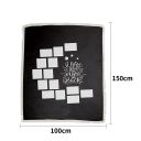 I Love You to the Moon Sublimation Panel Flannel Blankets with White Tassel 100*150cm