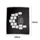 I Love You to the Moon Sublimation Panel Flannel Blankets with White Tassel 100*125cm