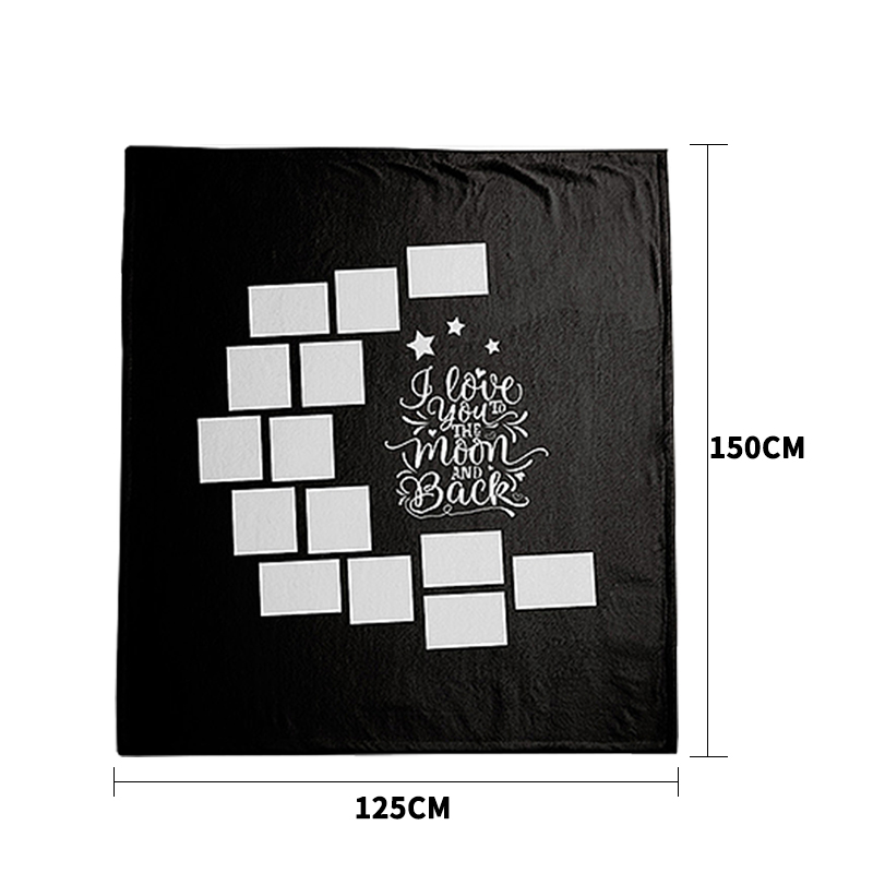 I Love You to the Moon and Back-Moon Panel Flannel Sublimation Blankets 125*150cm