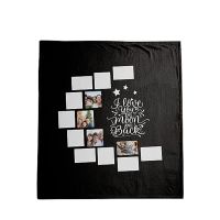 I Love You to the Moon and Back-Moon Panel Flannel Sublimation Blankets 125*150cm