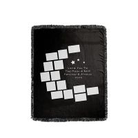 I Love You to the Moon and Back-Moon Panel Flannel Sublimation Blankets with Black Tassel 100*150cm(Small text)