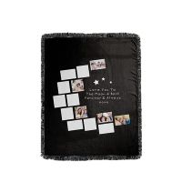 I Love You to the Moon and Back-Moon Panel Flannel Sublimation Blankets with Black Tassel 100*150cm(Small text)