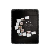 I Love You to the Moon and Back-Moon Panel Flannel Sublimation Blankets with Black Tassel100*125cm(Small text)