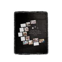 I Love You to the Moon and Back-Moon Panel Flannel Sublimation Blankets with Black Tassel100*125cm(Small text)