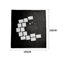 I Love You to the Moon and Back-Moon Panel Flannel Sublimation Blankets 100*150cm (Small text)