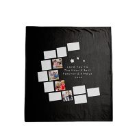 I Love You to the Moon and Back-Moon Panel Flannel Sublimation Blankets 100*150cm (Small text)