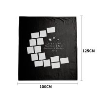 I Love You to the Moon and Back-Moon Panel Flannel Sublimation Blankets 100*125cm (Small text)