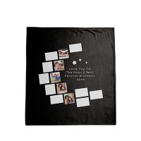 I Love You to the Moon and Back-Moon Panel Flannel Sublimation Blankets 125*150cm (Small text)
