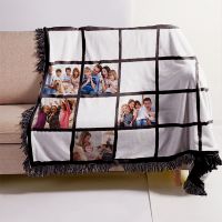 Sublimation 20 Panel Flannel Blankets With Black Tassel 100*125cm