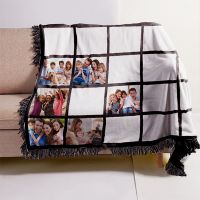 Sublimation 20 Panel Flannel Blankets With Black Tassel 125*150cm