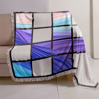 Sublimation 20 Panel Flannel Blankets With White Tassel 125*150cm