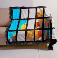 Sublimation 18 Panel Flannel Blankets With Black Tassel 100*150cm