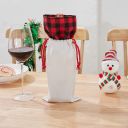 Sublimation christmas decorations wine bottle cover red and black plaid wine bag