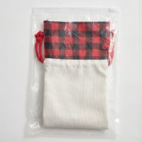 Sublimation christmas decorations wine bottle cover red and black plaid wine bag