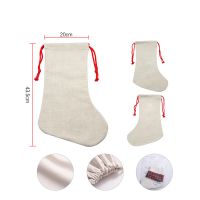 Sublimation Christmas Blank Linen drawstring Stockings