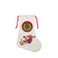 Sublimation Christmas Blank Linen drawstring Stockings