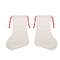 Sublimation Christmas Blank Linen drawstring Stockings