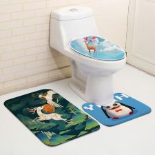 Sublimation bathroom mats toilet three-piece set(lager)