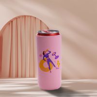 Sublimation Neoprene 330ml Beer Can Coozies-light pink