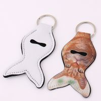 Sublimation Blank Neoprene Lip Balm Holder Keychain-Mermaid