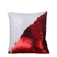 Sublimation Square Flip Sequin Pillow Case（white+red）