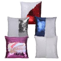 Sublimation Square Flip Sequin Pillow Case（white+red）