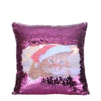 Sublimation Square Flip Sequin Pillow Case（white+red）